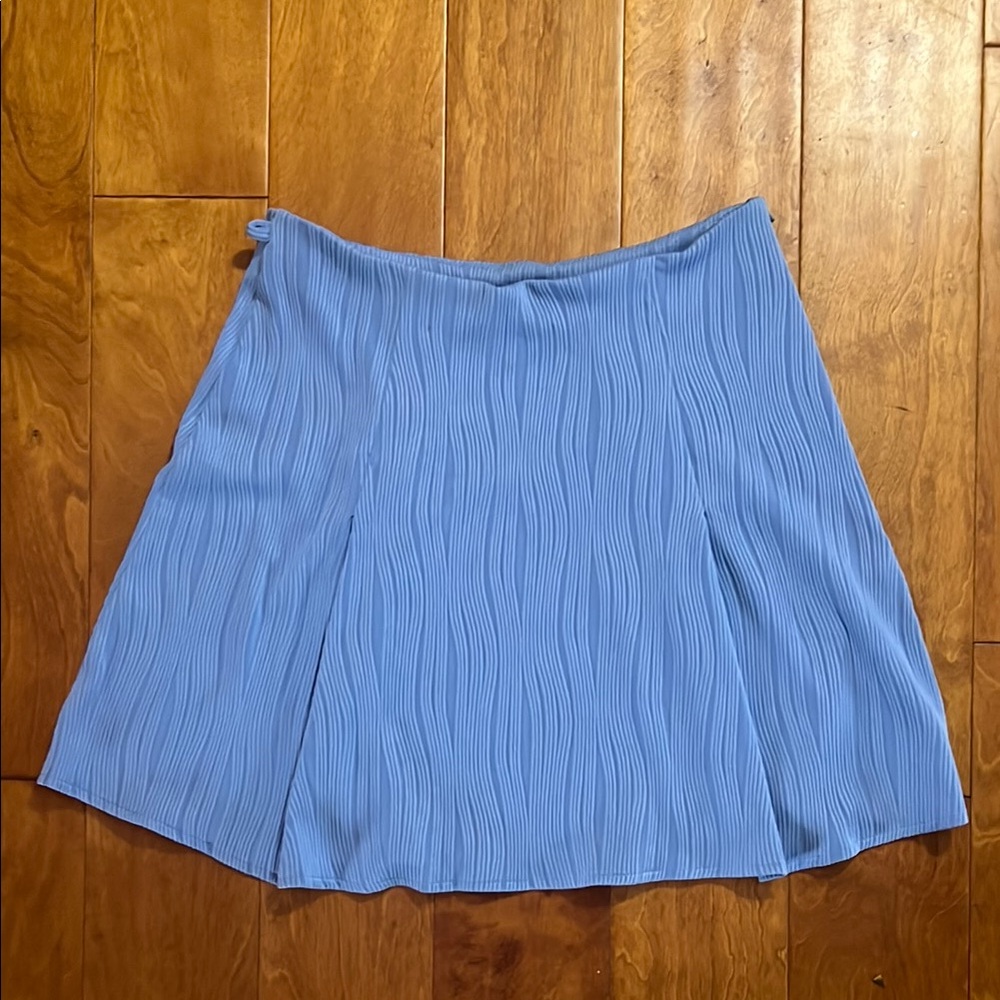 Cider Periwinkle Blue Textured A-Line Mini Skirt Size M Cottagecore Coastal - Picture 2 of 7